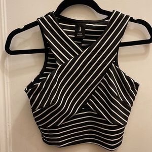 White and black crop top